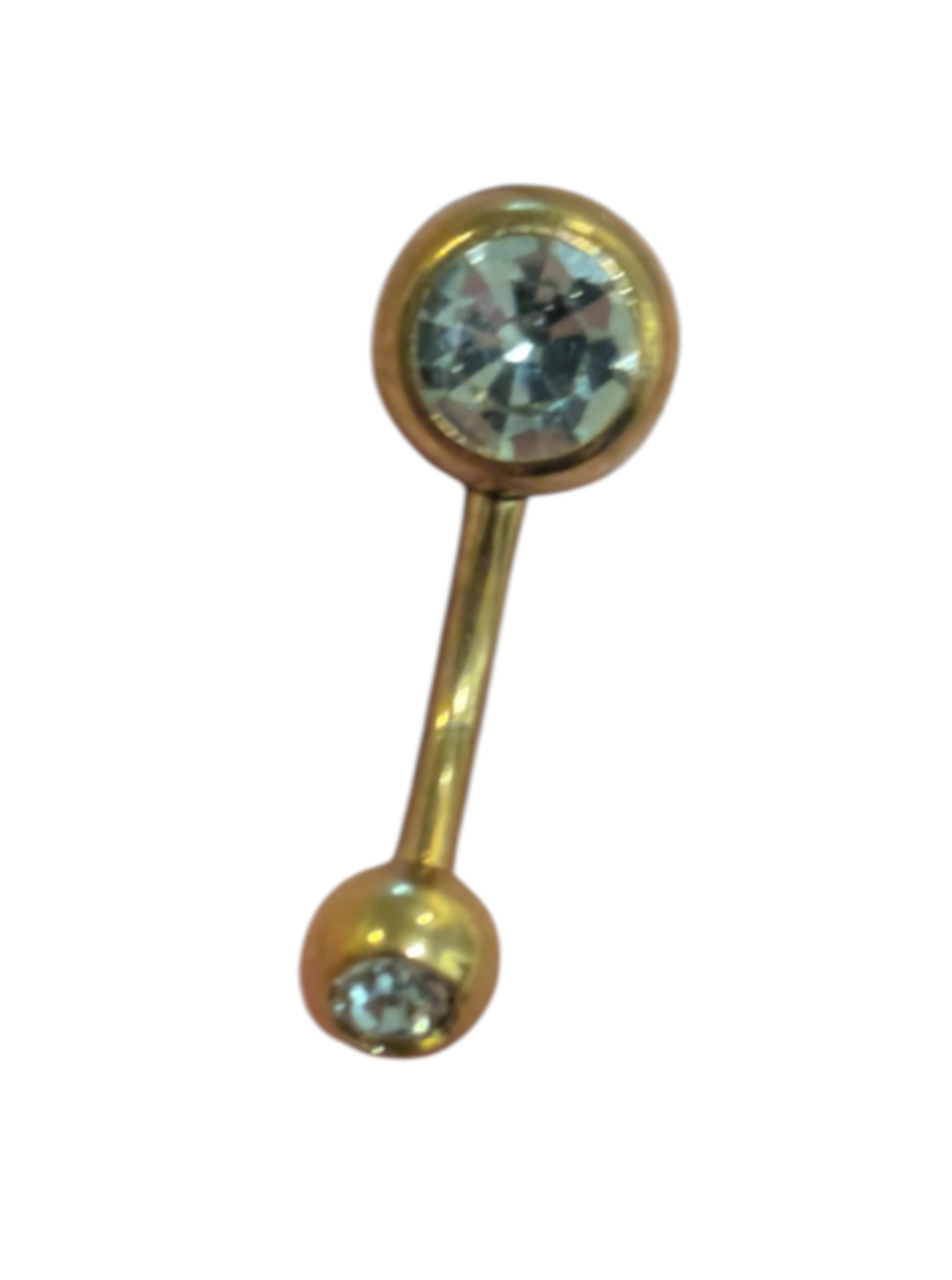 Fiasaso Curved Barbell Body Jewelry Gold Crystal